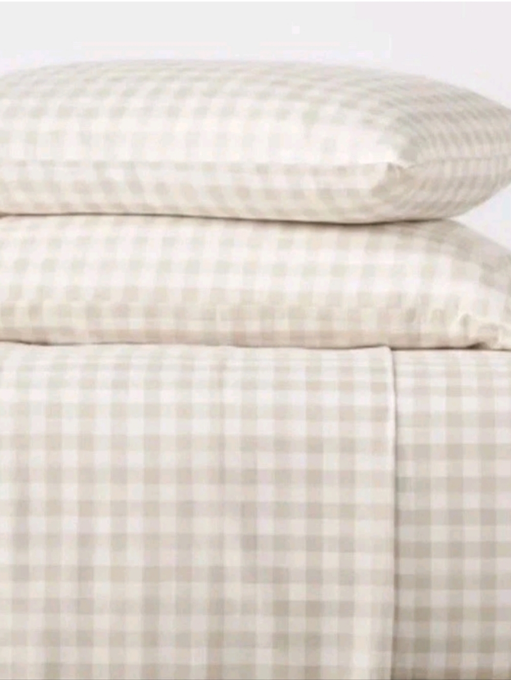 NWT! ROOM ESSENTIALS Twin Bedsheets Fits Twin/Twin XL Beige White Gingham Plaid